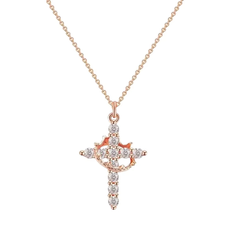 Crown & Cross Necklace