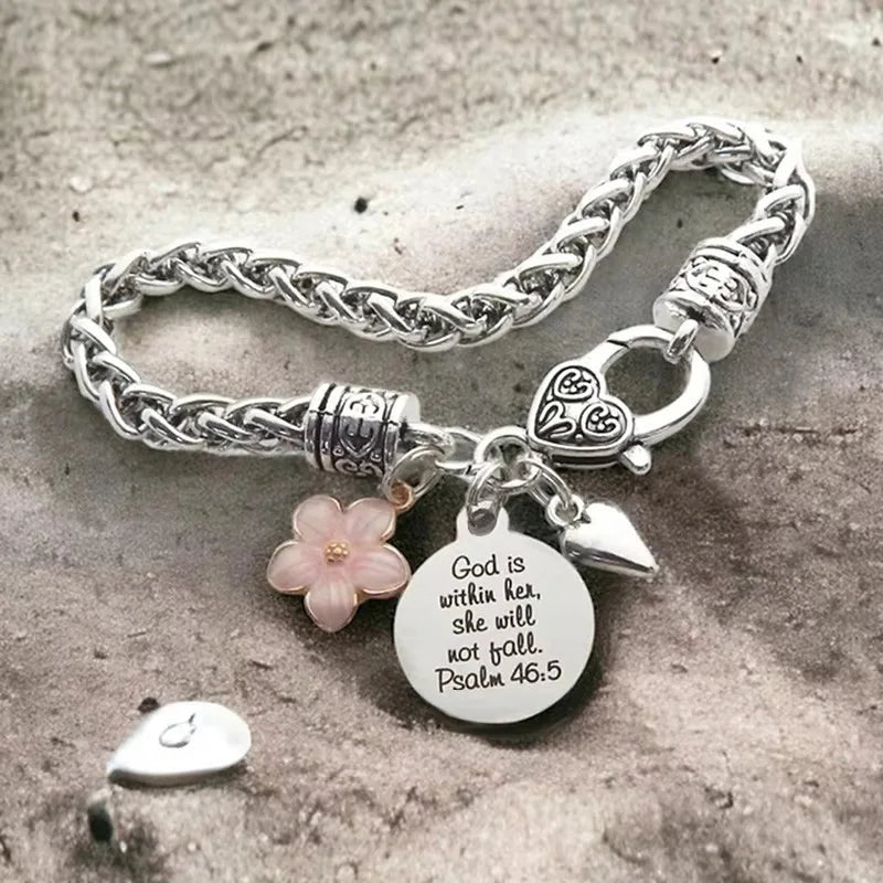 Faithful Words Charm Bracelet