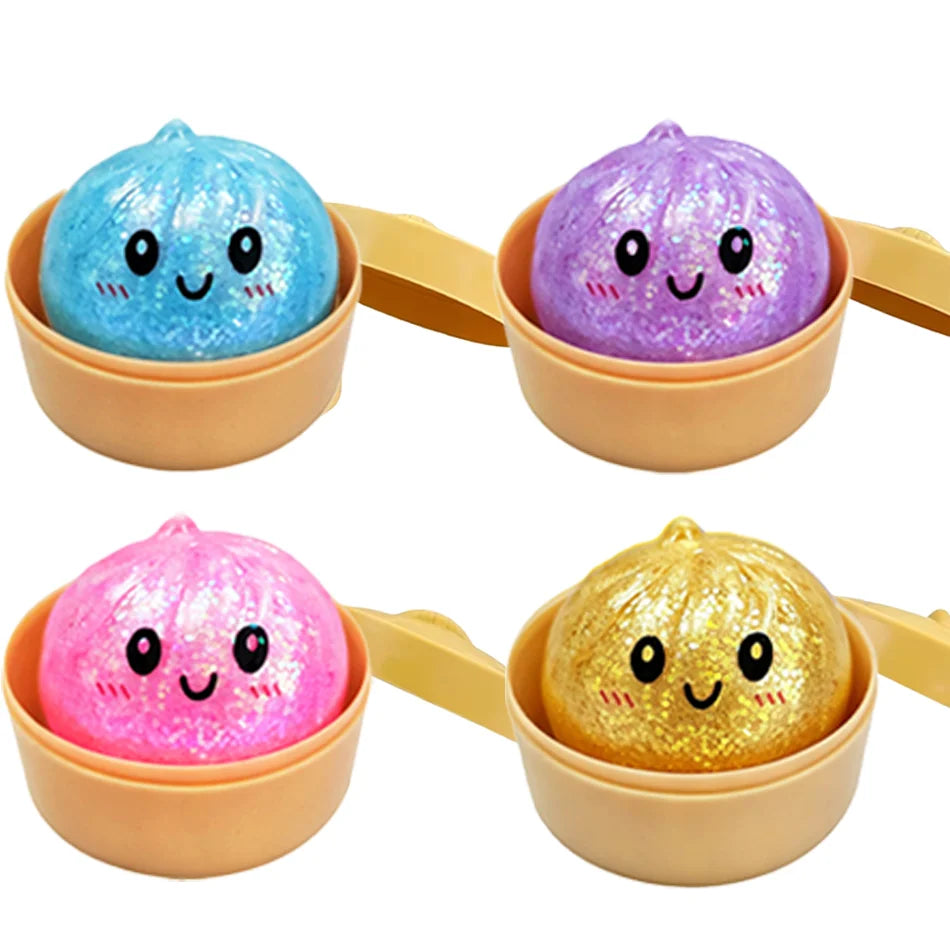 Mini Glitter Dumpling Squishy Packs