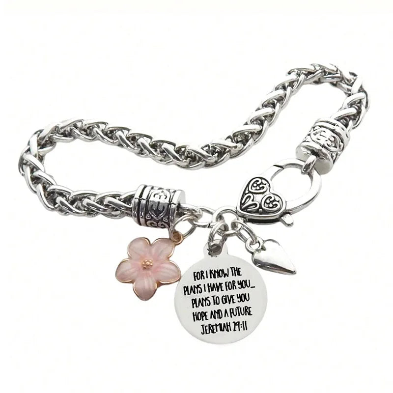 Faithful Words Charm Bracelet