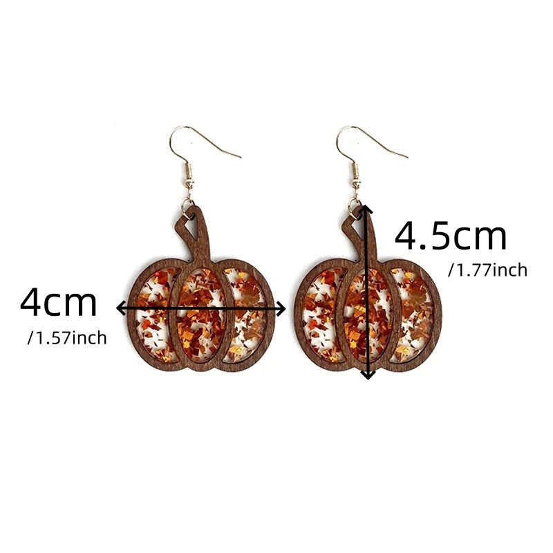 Glitter Pumpkin Fall Earrings
