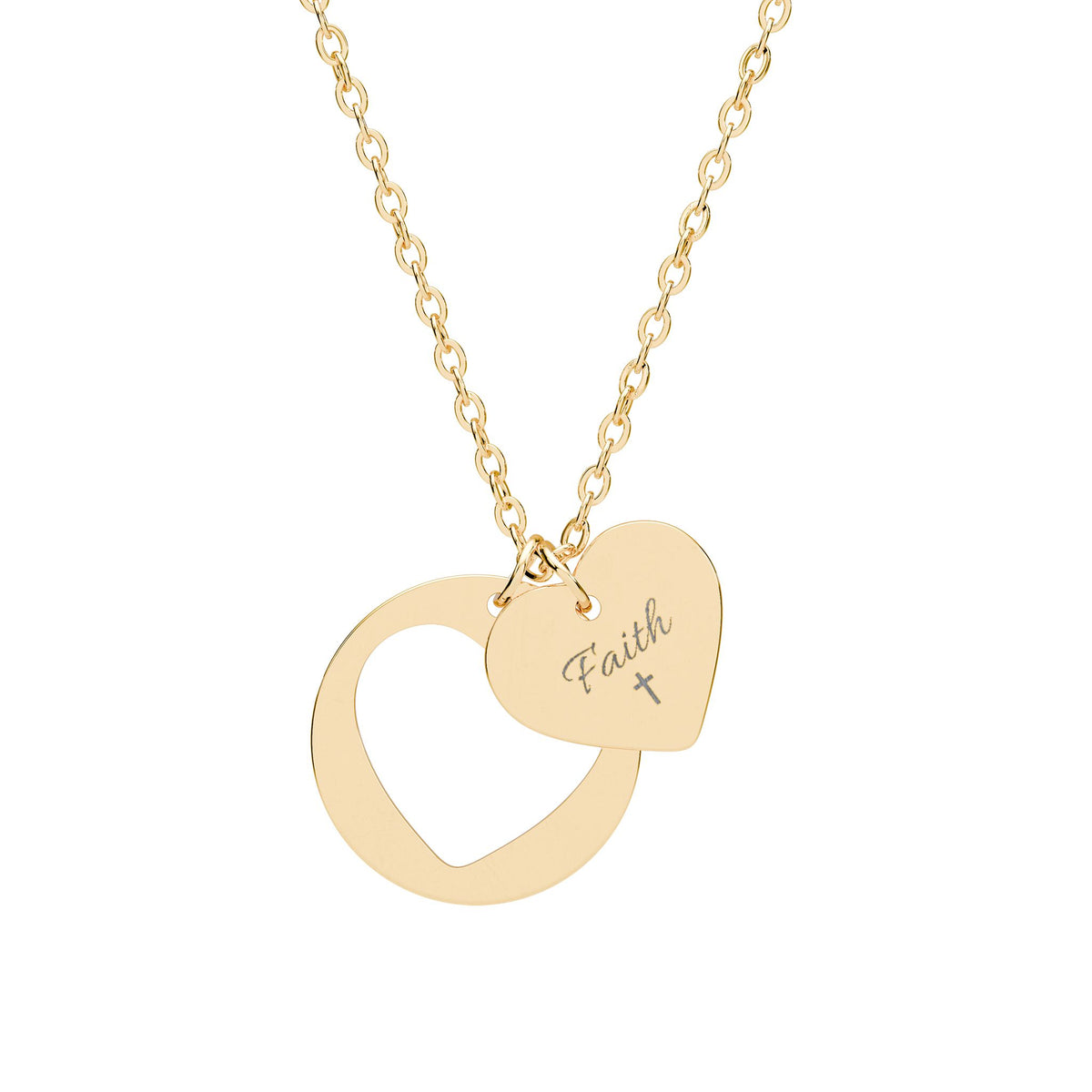 Faith Heart Cutout Necklace