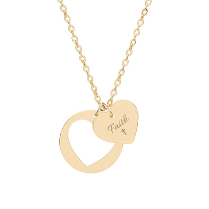 Faith Heart Cutout Necklace