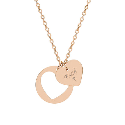 Faith Heart Cutout Necklace