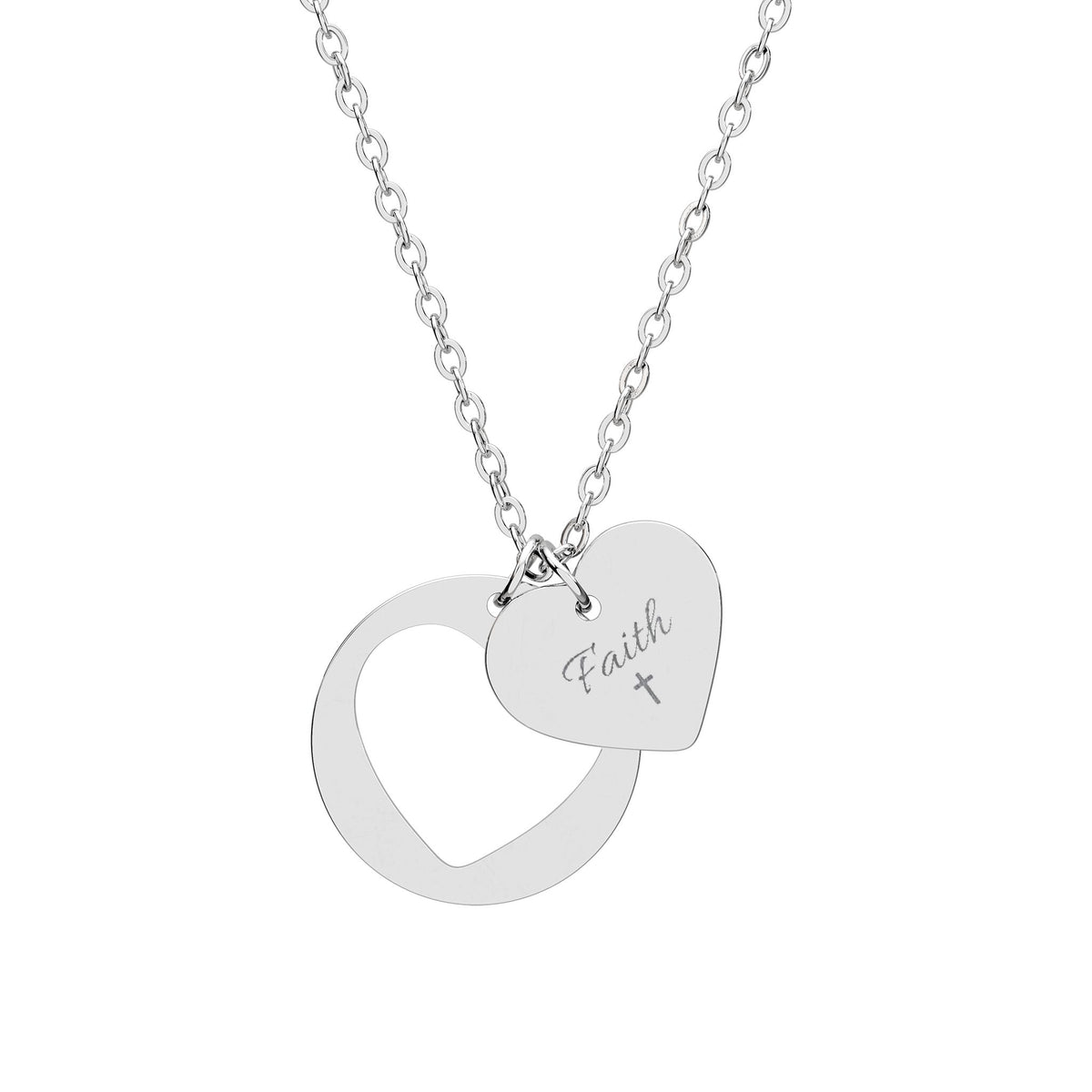 Faith Heart Cutout Necklace