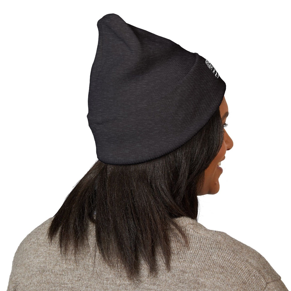 Distressed Flag & Cross Embroidered Beanie