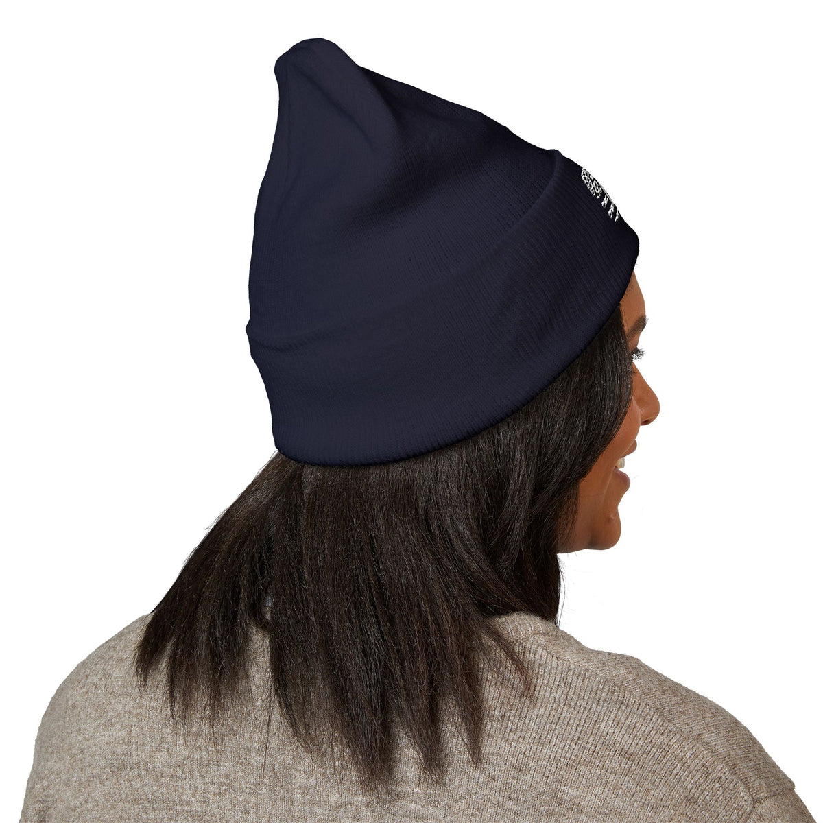 Distressed Flag & Cross Embroidered Beanie