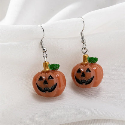 Mini Pumpkin Halloween Drop Earrings