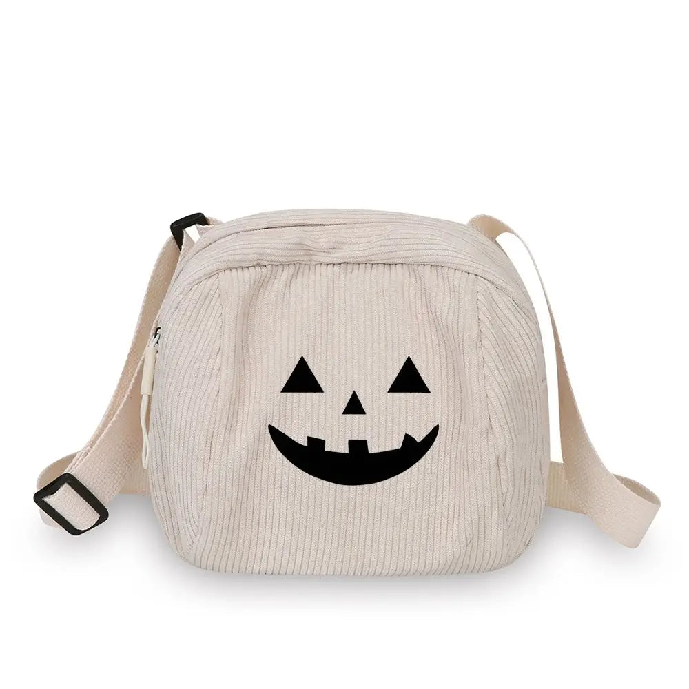 Jack-o'-Lantern Corduroy Crossbody Bag