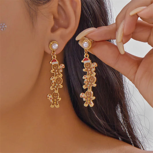 Gingerbread & Holiday Drop Earrings