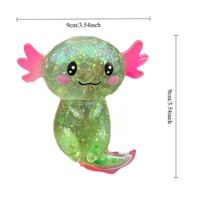 Glitter Axolotl Squishy Fidget Toy
