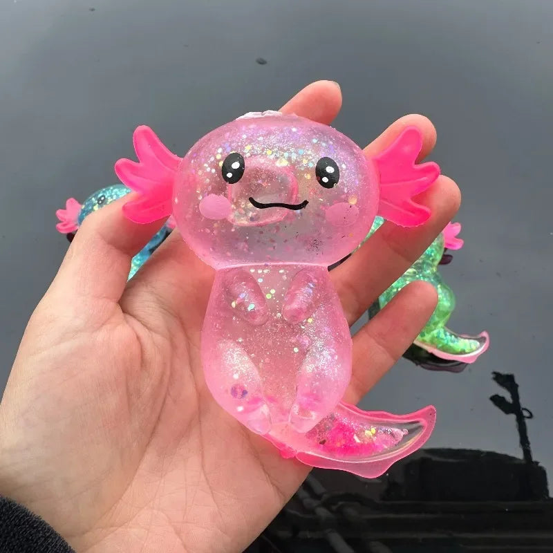 Glitter Axolotl Squishy Fidget Toy