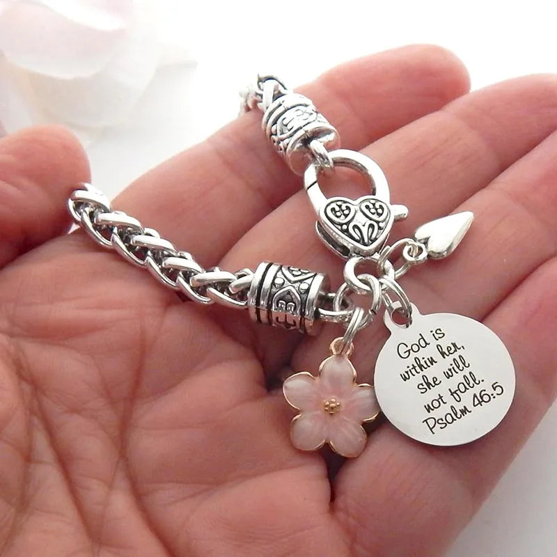 Faithful Words Charm Bracelet