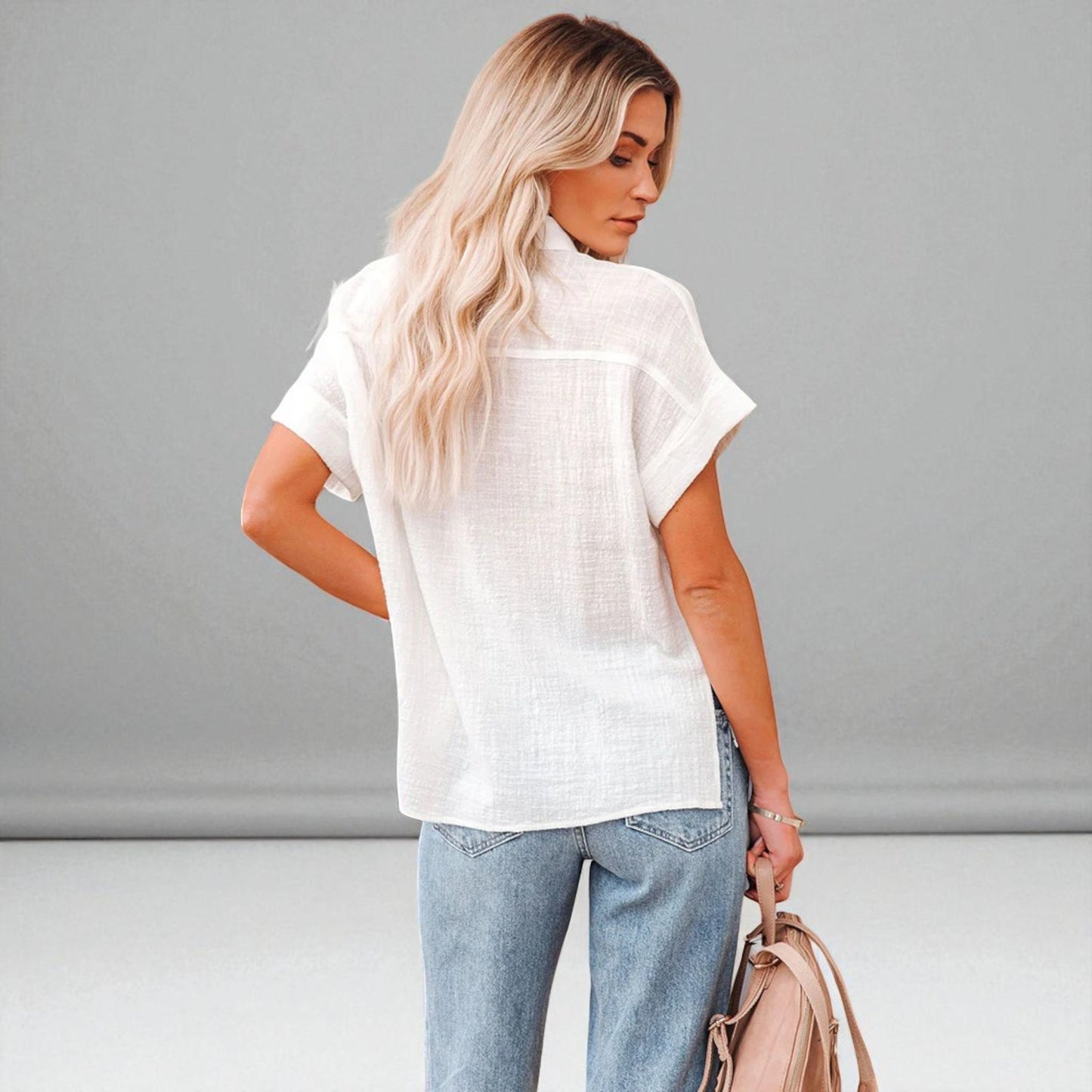 Curated Linen Blend Blouse