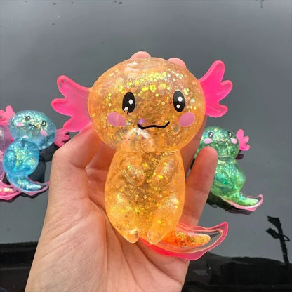 Glitter Axolotl Squishy Fidget Toy