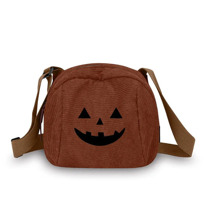Jack-o'-Lantern Corduroy Crossbody Bag