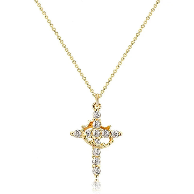Crown & Cross Necklace