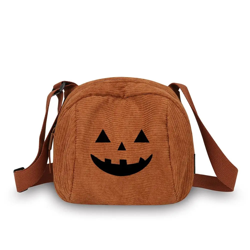 Jack-o'-Lantern Corduroy Crossbody Bag