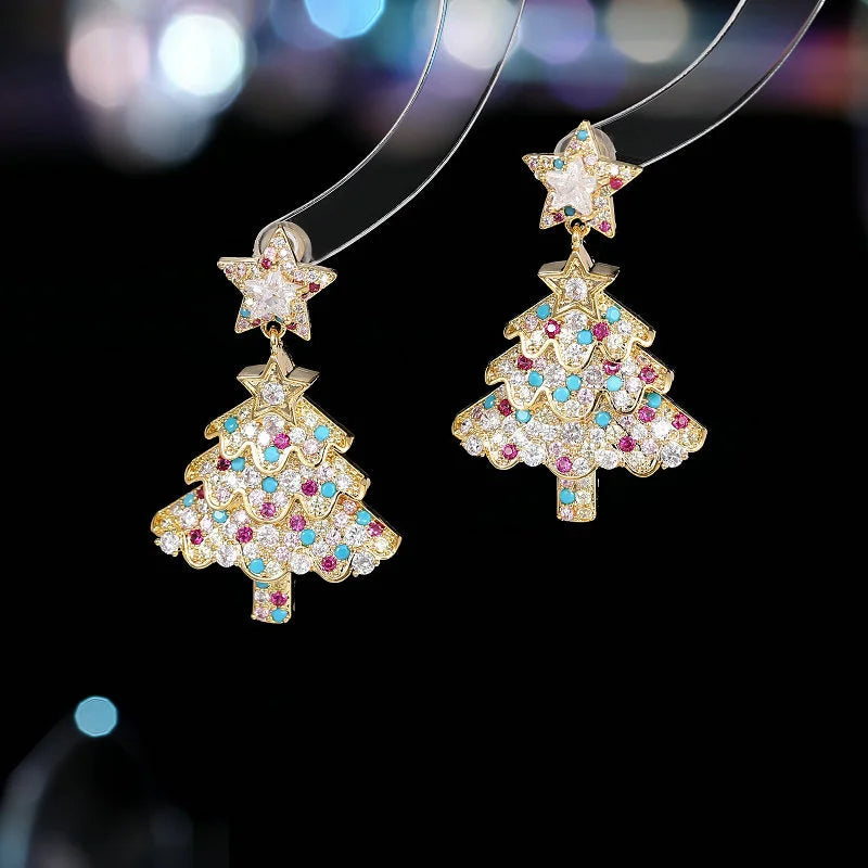 Christmas Tree Pendant Earrings