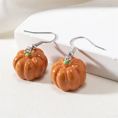 Mini Pumpkin Halloween Drop Earrings