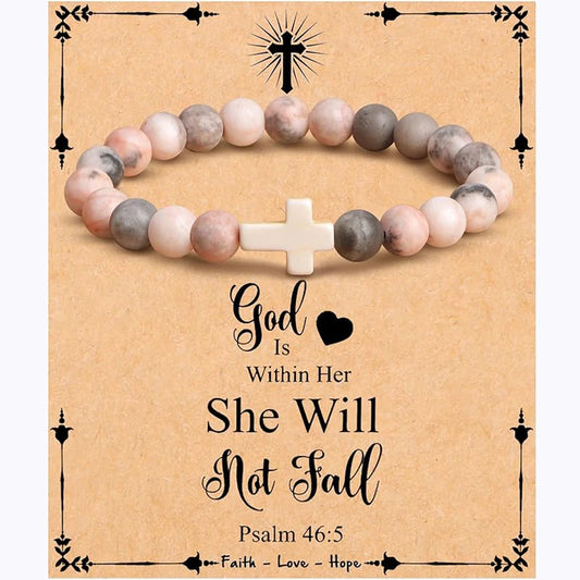 God Is Within Her Cross Bracelet