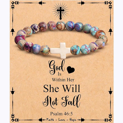 God Is Within Her Cross Bracelet
