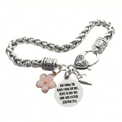Faithful Words Charm Bracelet