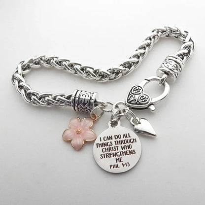 Faithful Words Charm Bracelet