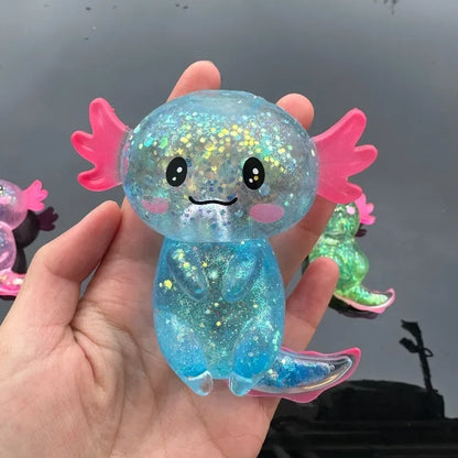 Glitter Axolotl Squishy Fidget Toy