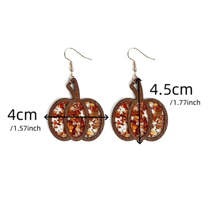 Glitter Pumpkin Fall Earrings
