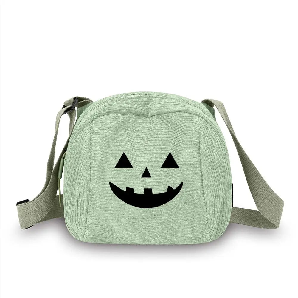 Jack-o'-Lantern Corduroy Crossbody Bag