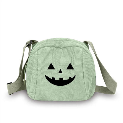 Jack-o'-Lantern Corduroy Crossbody Bag