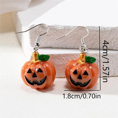 Mini Pumpkin Halloween Drop Earrings
