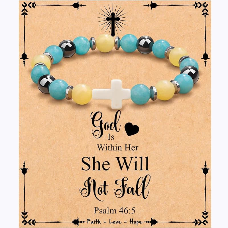 God Is Within Her Cross Bracelet