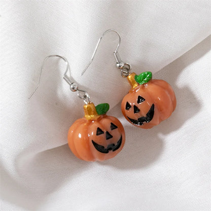 Mini Pumpkin Halloween Drop Earrings