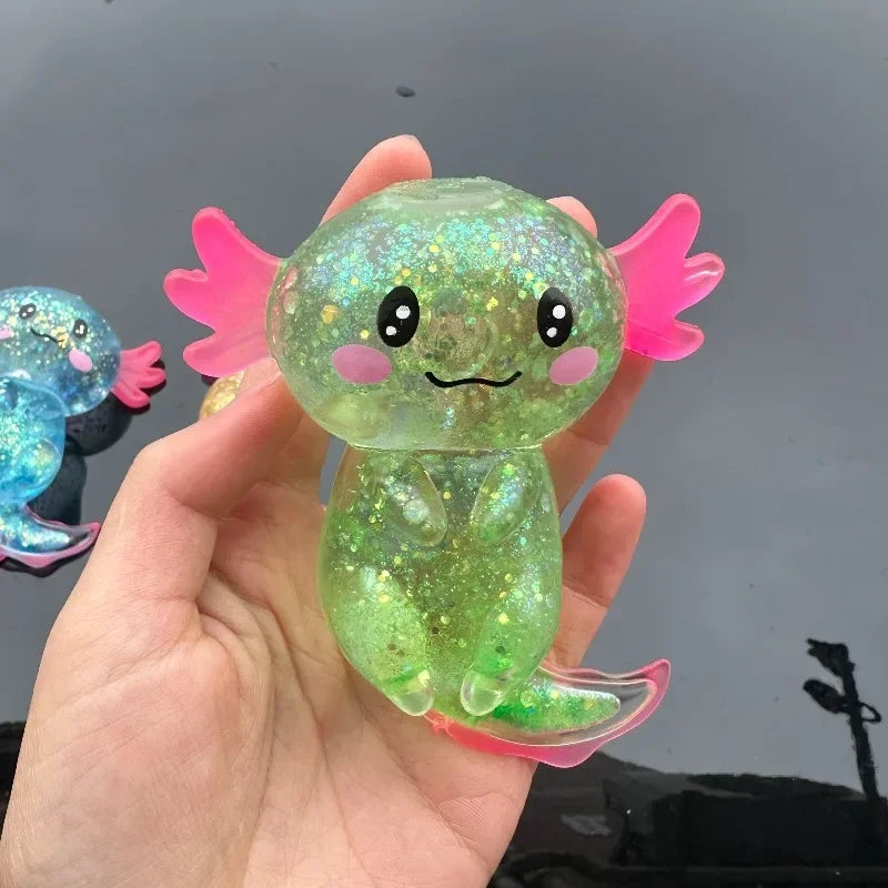 Glitter Axolotl Squishy Fidget Toy