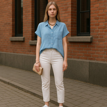 Curated Linen Blend Blouse