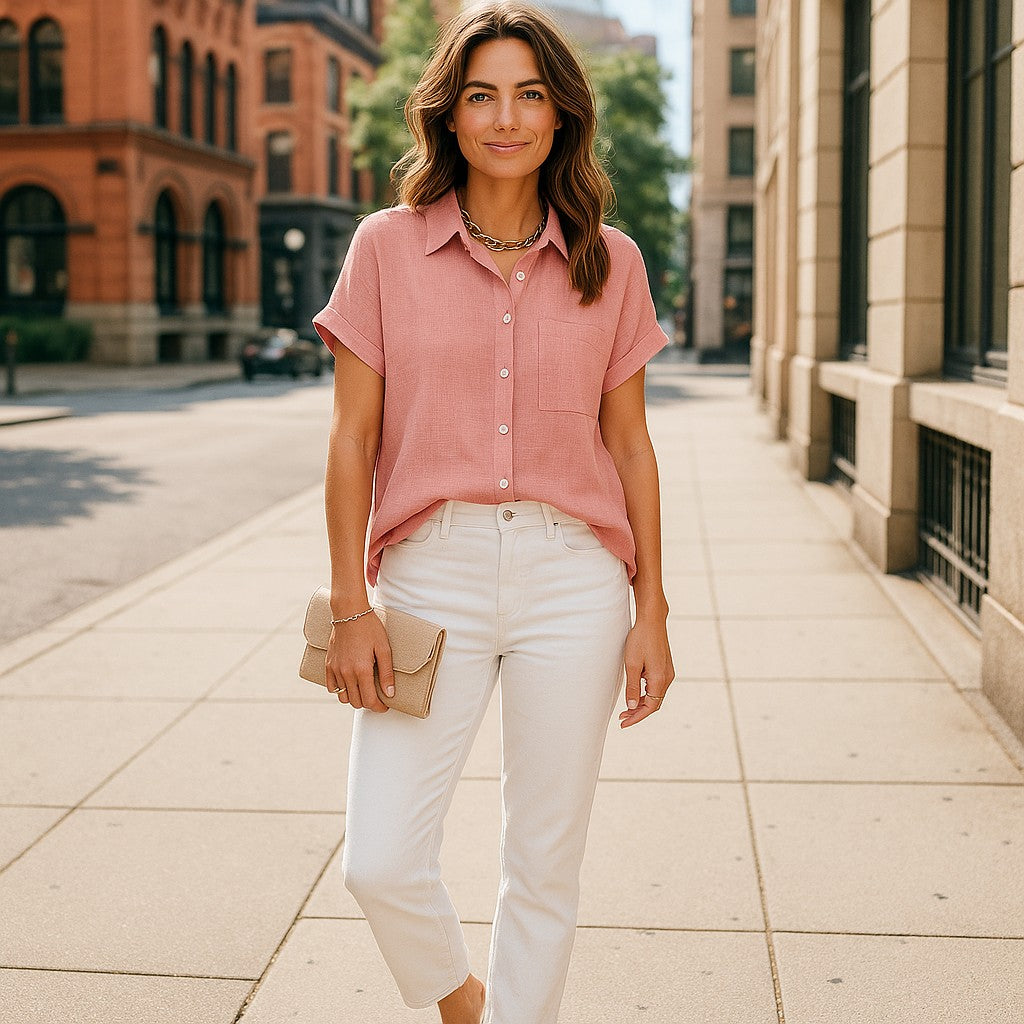 Curated Linen Blend Blouse